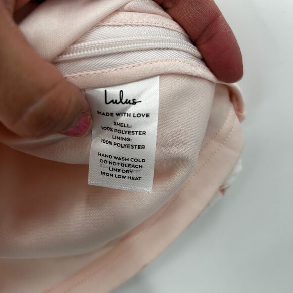 LULUS Sunny Charm Light Pink Floral Eyelet Ruffled Crop Festival Tank Top Medium - Picture 9 of 9